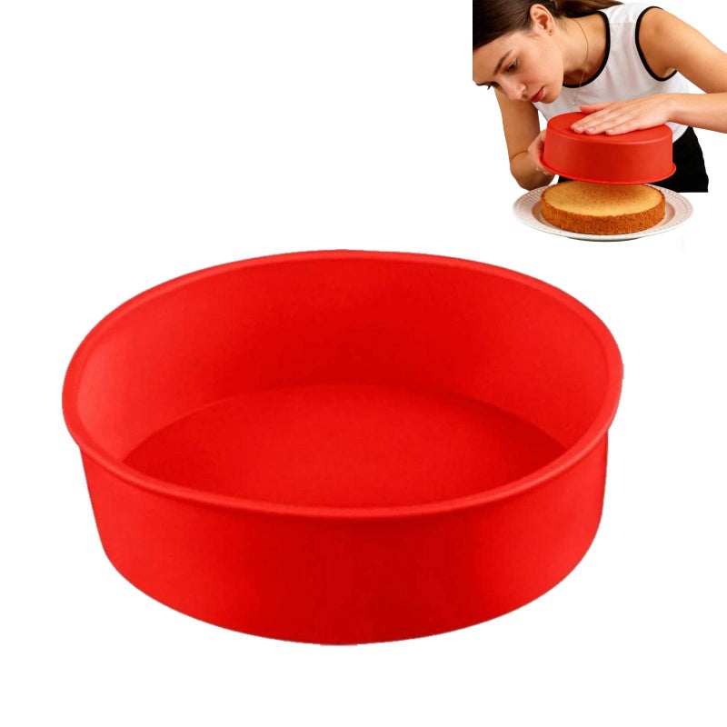 Silicone Cake Molds 8 Inch Round - Flexible Non-Stick Cake Pans for Baking, Easy-Release Dessert Pan for Home Bakers and Beginners (6inch) - Image 1